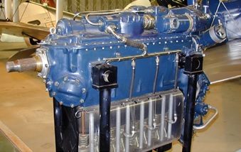 Aircraft Piston Engines and Their Operations: In-line piston engine with four cylinders. Image source: Aviation Training Network